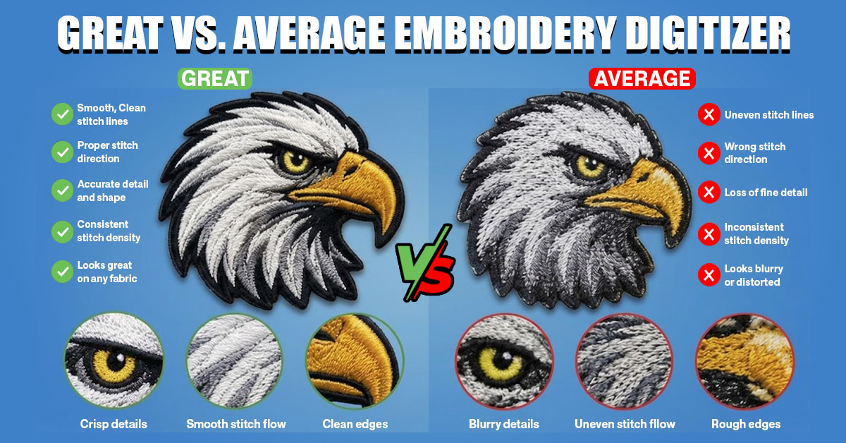 Great vs. Average Embroidery Digitizer.